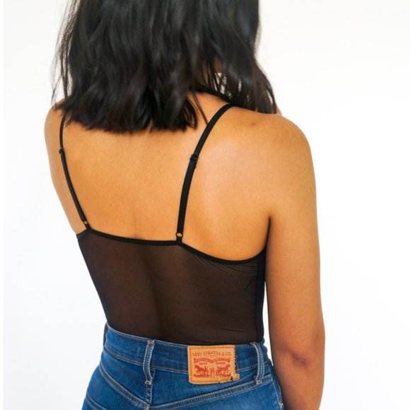 NWT Black Sheer Lace Bodysuit - Picture 4 of 6